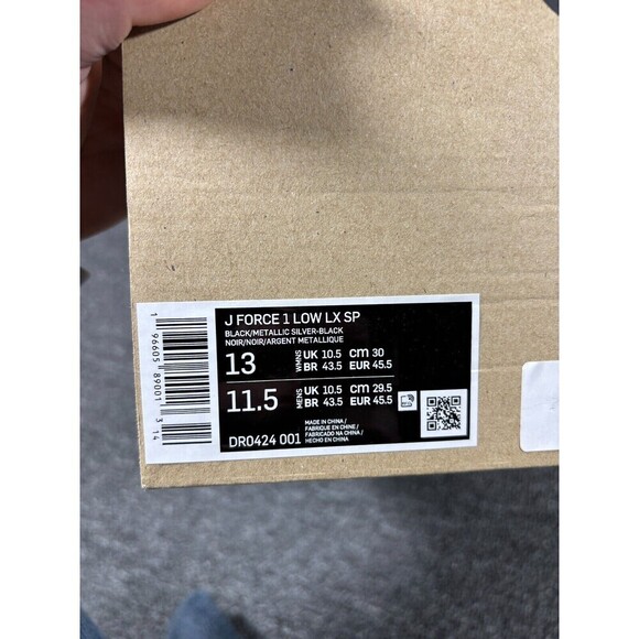 NIKE J FORCE 1 WOMENS 13 MENS 11.5 BLACK LOW LX SP JACQUEMUS DR0424-001 (RARE) - Picture 16 of 16
